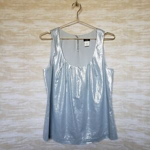J. Crew sky blue shimmer Whisper Lamé Zoey top